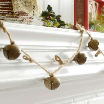 Charmed Large Size Christmas Star Cutout Jingle Bell Ornament 3" Pack of 6 (Brass)