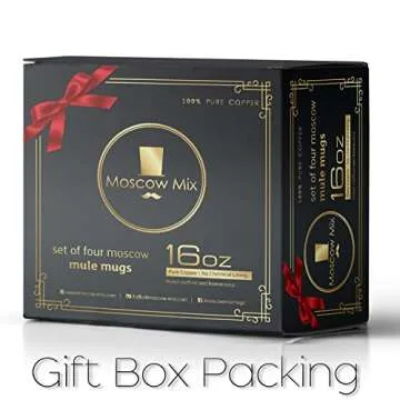 Stylish Moscow Mule Copper Mugs Set of 2 with Shot Glass