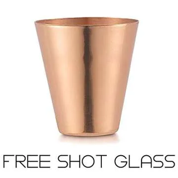 Stylish Moscow Mule Copper Mugs Set of 2 with Shot Glass