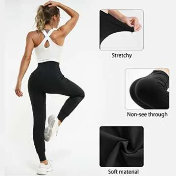 Active High Waisted Jogger Pants with Pockets for Women