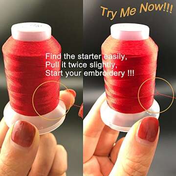 New brothreads 63 Colors 100% Polyester Machine Embroidery Thread 550yd with Thread Nets - Compatible for Home-Based Embroidery Sewing Machine