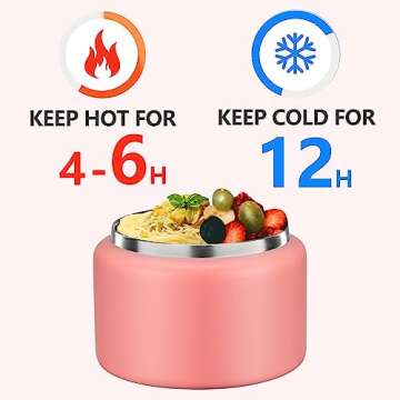 JXXM 8 Oz Insulated Food Jar for Kids Lunches