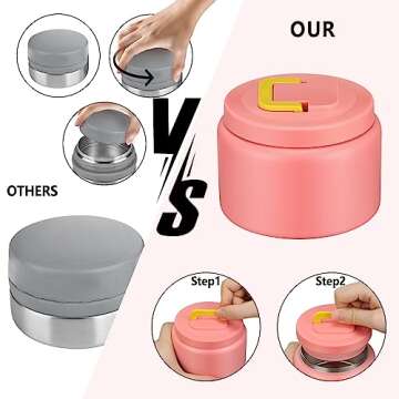 JXXM 8 Oz Insulated Food Jar for Kids Lunches