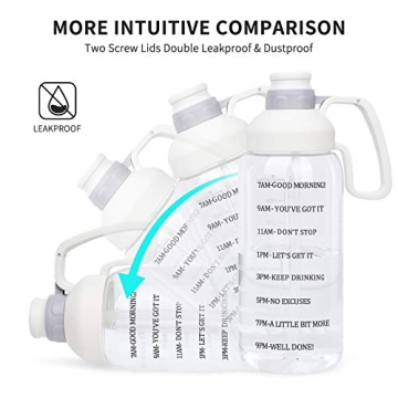 64 oz Water Bottle with Straw and Motivational Quotes