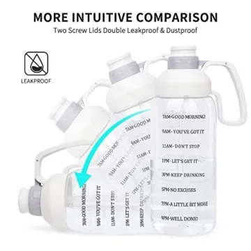 64 oz Water Bottle with Straw and Motivational Quotes