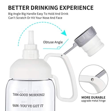 64 oz Water Bottle with Straw and Motivational Quotes