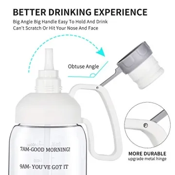 64 oz Water Bottle with Straw and Motivational Quotes