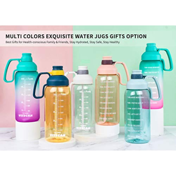 64 oz Water Bottle with Straw and Motivational Quotes