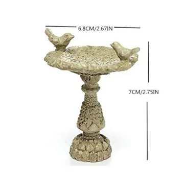 EatingBiting Miniature Birdbath for Dollhouses and Fairy Gardens