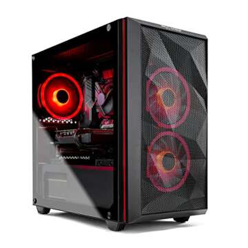 Skytech Gaming Chronos Mini Gaming Computer PC Desktop - Intel Core-i3 10100F 3.6GHz, GTX 1650 4G, 500GB SSD, 8G 3000, RGB Fans, AC WiFi, Windows 10 Home 64-bit,Black