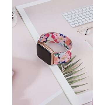 TOYOUTHS Elastic band Compatible with Apple Watch Band Scrunchies Stretchy Solo Loop 49/46/45/44/42/41/40/38mm Soft Nylon Strap Replacement Wristband iWatch Series 10/9/8/7/SE/6/5/4/3/2/1 Ultra 1/2