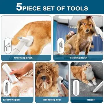 YikTOL Dog Grooming Kit for Pet Include 4 Hair Clipper Combs 2.5L Vacuum Cleaner and 5 Pet Grooming ...