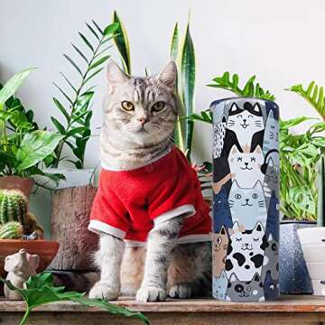 IchDich Cat Tumbler With Lid and Straw 20 oz Insulated Cat Tumbler Stainless Steel Cat Skinny Tumble...