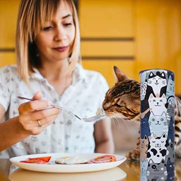 IchDich Cat Tumbler With Lid and Straw 20 oz Insulated Cat Tumbler Stainless Steel Cat Skinny Tumbler Water Bottle Travel Mug Wine Cups Cat Tumblers for Cat Lovers Gifts for Women