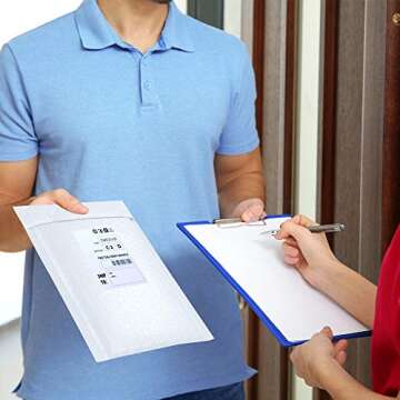 Famagic Bubble Mailers 6x10 Inch 50pc White Shipping Bags, Chic Packaging Bags For Small Business, Colored Padded Mailing Envelopes, Opaque Matte Self Seal Bubble Poly Mailers Bulk #0