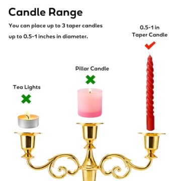 YOUEON Elegant Candelabra Candle Holder for Decor