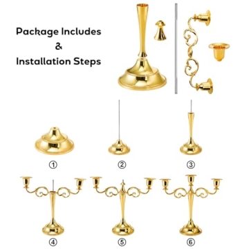 YOUEON Elegant Candelabra Candle Holder for Decor