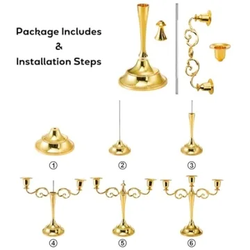 YOUEON Elegant Candelabra Candle Holder for Decor