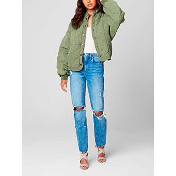 [BLANKNYC] Women's QUILTED JACKET Outerwear, -Burnt Sage, XS