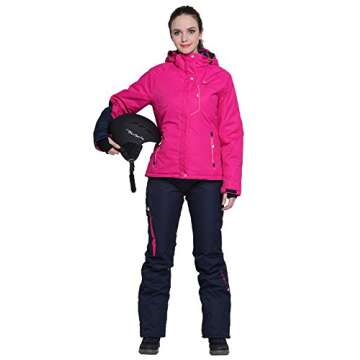 PHIBEE Womens Waterproof Outdoor Snowboard Breathable Ski Jacket Pink XL