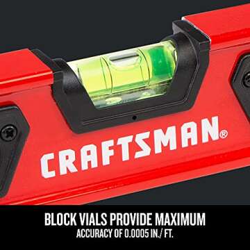 CRAFTSMAN Torpedo Level, 9 Inch, With Shock Absorbing End Caps (CMHT82390)
