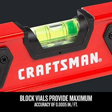 CRAFTSMAN Torpedo Level, 9 Inch, With Shock Absorbing End Caps (CMHT82390)