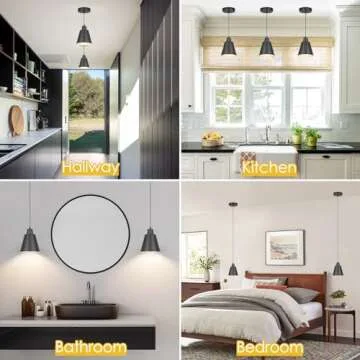 Vintage Industrial Pendant Lights - Adjustable Black Fixtures