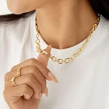 KissYan Gold Choker for Women - Dainty & Adjustable Necklace