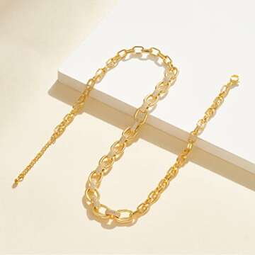 KissYan Gold Choker for Women - Dainty & Adjustable Necklace