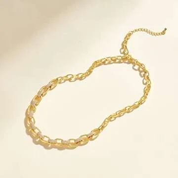 KissYan Gold Choker for Women - Dainty & Adjustable Necklace