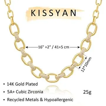 KissYan Gold Choker for Women - Dainty & Adjustable Necklace