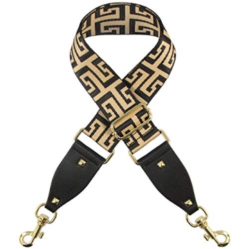 Duwi Wide Purse Strap Multicolor Striped Guitar Style Adjustable Canvas Crossbody Bag Strap Takes De...