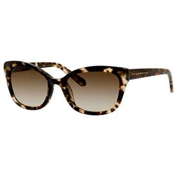 Kate Spade New York Women's Amara Cat-Eye Sunglasses, Tortoise, 55 mm