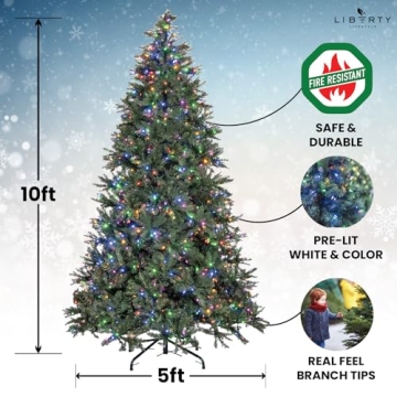 Liberty Lifestyle 10ft Pre-Lit Christmas Tree with LED Lights