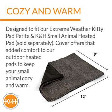 K&H Pet Products Small Animal Outdoor Heated Pad Replacement Cover, Zipper Closure, Soft & Breathabl...