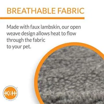 K&H Pet Products Small Animal Outdoor Heated Pad Replacement Cover, Zipper Closure, Soft & Breathable, Machine Washable, Fits K&H Small Animal Heated Pad (Sold Separately) - 12 X 9in Gray Fleece
