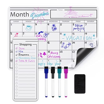Amazon Basics Magnetic Whiteboard Calendar 12x17