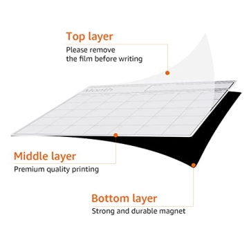 Amazon Basics Magnetic Whiteboard Calendar 12x17