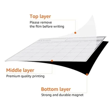 Amazon Basics Magnetic Whiteboard Calendar 12x17