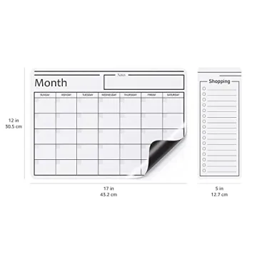 Amazon Basics Magnetic Whiteboard Calendar 12x17
