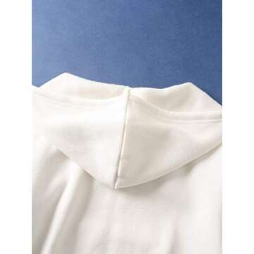 Floerns Women's Casual Long Sleeve Zip Up Cropped Hoodie Jacket with Pockets White M