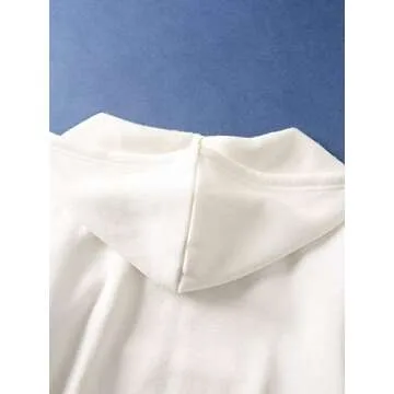 Floerns Women's Casual Long Sleeve Zip Up Cropped Hoodie Jacket with Pockets White M