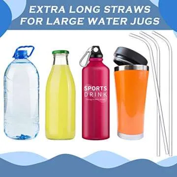 Patelai 10 Pcs 14 Inch Wine Bottle Long Drinking Straw for 100 oz Tumblers Reusable Clear Straw with Cleaning Brush for Party Wedding Holiday Drinking Favors