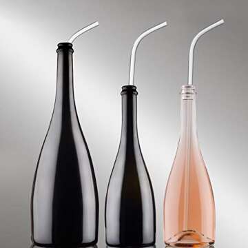 Patelai 10 Pcs 14 Inch Wine Bottle Long Drinking Straw for 100 oz Tumblers Reusable Clear Straw with Cleaning Brush for Party Wedding Holiday Drinking Favors