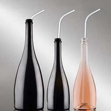 Patelai 10 Pcs 14 Inch Wine Bottle Long Drinking Straw for 100 oz Tumblers Reusable Clear Straw with Cleaning Brush for Party Wedding Holiday Drinking Favors