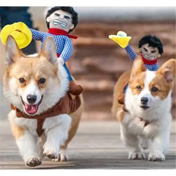 WORDERFUL Pet Costume Cowboy Rider Style Dog Costume Pet Suit Dog Carrying Costume(M)