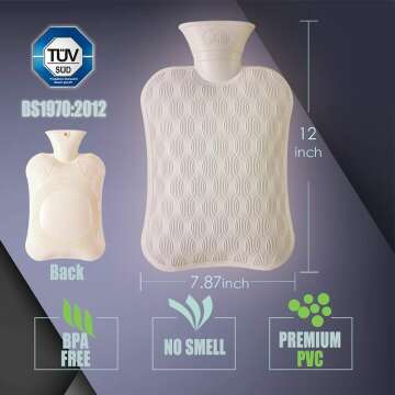 BYXAS Hot Water Bottle with Hand Pocket Cover 2.0L