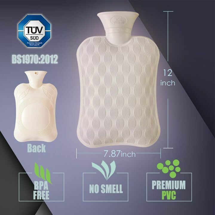 BYXAS Hot Water Bottle with Hand Pocket Cover 2.0L