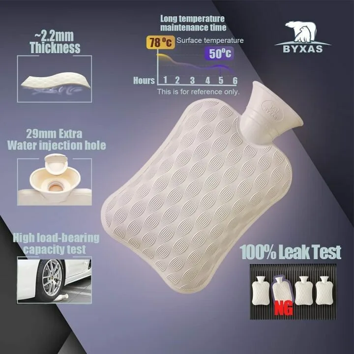 BYXAS Hot Water Bottle with Hand Pocket Cover 2.0L