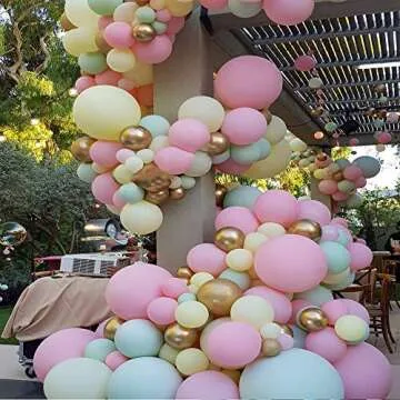 Party Pastel Balloons 150 pcs Macaron Balloons kit for Birthday Baby Shower Wedding Engagement Anniversay Christmas Festival Picnic or Friends & Family Party Decorations-assorted colors